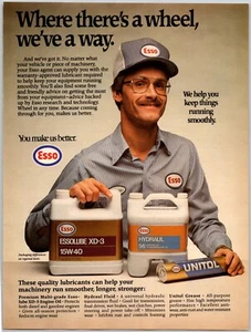 PRINT AD Esso 1984 Essolube XD-3 Engine Oil Hydraul Fluid Unitol Grease - Picture 1 of 1