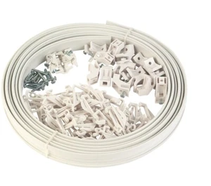 PLASTIC CURTAIN COIL TRACK 4.5M BAY STRAIGHT WINDOW GLIDER RAIL FLEXIBLE FITTING - Picture 1 of 3