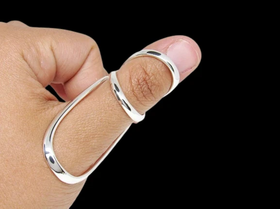 Full Finger Arthritis splint Ring, Both joint Adjustable Handmade Ring All Size - Image 1 of 4