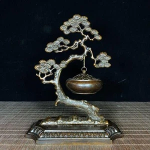 Antique Japan Bronze Censer Koro Pine Incense Burner Art Ornaments From Japan - Imagen 1 de 8