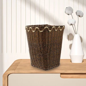 Laundry Room Basket Bathroom Woven Basket Garbage Can Trash Can Trash Home - Picture 1 of 12