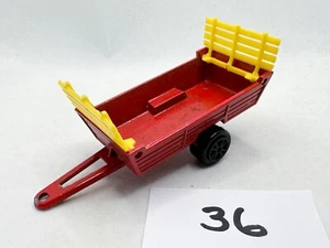 VINTAGE MAJORETTE # 369 FARM TRAILER RED/YELLOW DIECAST TRACTOR TOY MODEL - Picture 1 of 5