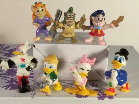 7 Vintage 1991 Kelloggs Disney Figures: Rescue Rangers, DuckTales, Gummi Bears Cover