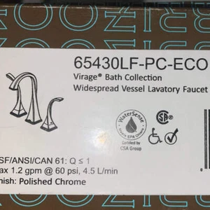 Brizo 65430LF-PC-ECO Virage 1.2 GPM Widespread Vessel Bathroom Faucet & Drain, C - Picture 1 of 2