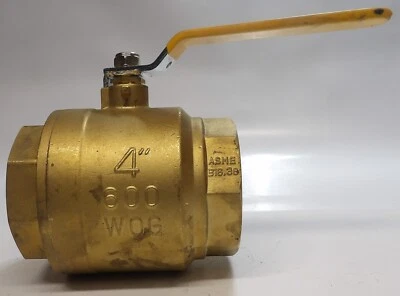 Jomar JF-100T 4" Brass Ball Valve National Pipe Tapered - Image 1 of 4