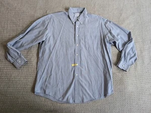 Brooks Brothers Makers Camicia Uomo 16 4 Blu Relaxed Fit Manica Lunga Made In USA - Foto 1 di 12
