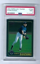 2001 Topps Chrome Traded #T266 Ichiro Suzuki Mariners RC PSA 9 MINT