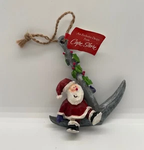 Cape Shore Jersey Santa Claus On Anchor Ornament Christmas Holiday New 4" - Picture 1 of 8