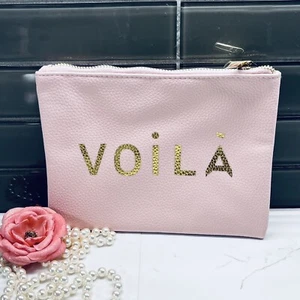 Forever 21 Pink VIOLA Kawaii Makeup Cosmetic Zip Bag Pouch 8" X 6" - Picture 1 of 3