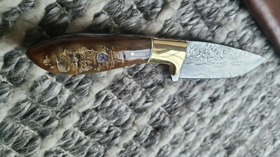Custom Handmade Forged Damascus steel Hunting Knife W/ Sheath. Full Tang — 第 1/4 张图片