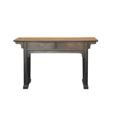 Chinese Dark Brown Black Huali Rosewood Plain Ming Style Altar Table cs3505 - Image 1 of 4