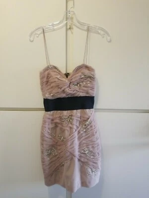 Foley and Corinna Nude Ruched Netting w/ Gold Stars Sweetheart Dress XS, EUC - Image 1 of 4