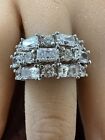 Sterling Silver Ross Simons Wide Ring With CZ Signed Hallmarked 925  Size 8