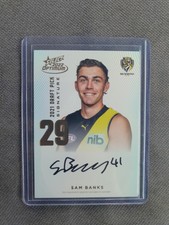 2022 AFL Select Optimum GOLD DRAFT PICK SIGNATURE Sam Banks Richmond Tigers #53