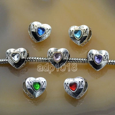 Beautiful Rhinestone Tibet Silver Big Hole Spacer Beads Fit European Bracelet - Image 1 of 4