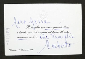 Realeza Rey Umberto II Italia Saboya Firmado Documento Real Autógrafo Manuscrito - Imagen 1 de 1