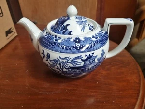 Circa 1930s Burleigh Ware "WILLOW" Pattern Tea Pot. - Picture 1 of 8