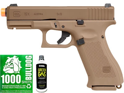 UMAREX / ELITE FORCE / VFC Umarex Elite Force GLOCK 19X Gen5 Airsoft Gas Blowback Training Package 1000 BBs