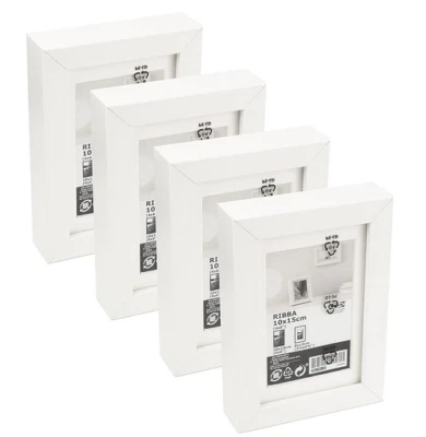 4er Set Ikea RIBBA Bilderrahmen, weiß, 10x15 cm Wand- & Tischmontage - Bild 1 von 2