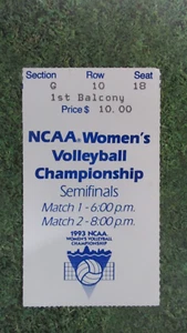 1993 NCAA Women's Volleyball Championship Semifinals Ticket Stub - Bild 1 von 2