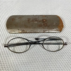 Vintage Double Bridge Eyeglasses With Folding Earpieces and case - Picture 1 of 11