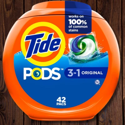 Tide PODS Liquid Laundry Detergent Soap Pacs, HE 42 Count (Pack of 1)