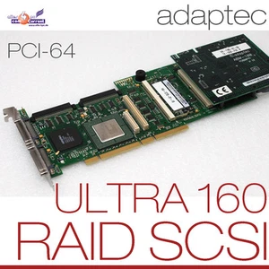 Contrôleur Adaptec SCSI PCI-64BIT Ultra Wide 160 3200S 0M RAID 0 1 5 / 2x 68-POL - Photo 1/1