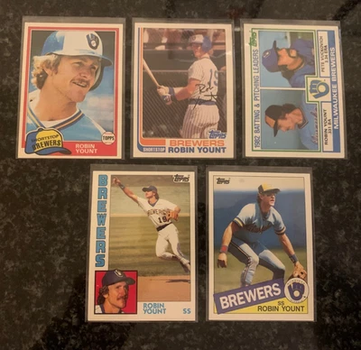 ROBIN YOUNT 卡套装(所有 TOPPS)......5 个不同 — 第 1/2 张图片