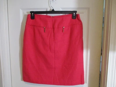 Falda East 5th Forrada Lápiz Hasta la Rodilla Bolsillos con Cremallera Rosa/Coral -10 Foto 1 de 4