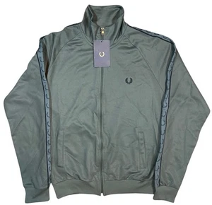 Fred Perry Olive Field Green Salesman Contrast Tape Full-Zip Track Jacket NWT M - Picture 1 of 5