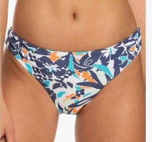 Roxy Womens Printed Beach Classics Hipster Bikini Bottoms Size Large Blue Floral - Picture 1 of 6