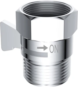 Hibbent All Metal 1 Pack Shower Head Flow Control Valve, G1/2 Brass Shut-off - Picture 1 of 6