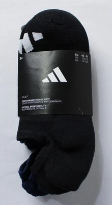 Paquete de 3 calcetines deportivos de golf Adidas para hombre LB3 azul marino/blanco/negro EE. UU.: 12,5-15 Foto 1 de 4