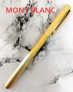 Pluma Estilográfica Montblanc 585 Plumín Metal Dorado Instrumento de Escritura Vintage Estado B - Imagen 1 de 12