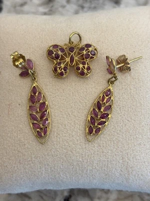 18k gold earrings With Pendant  - Image 1 of 4