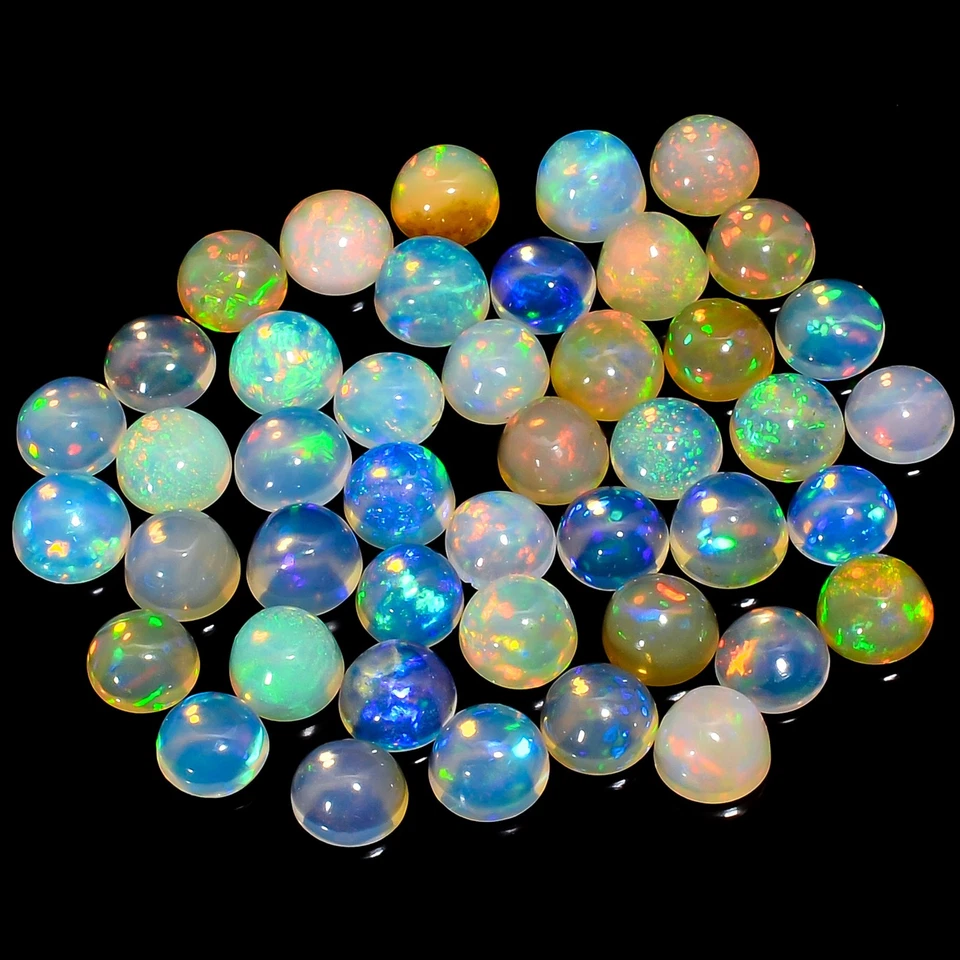 Piedra preciosa natural Welo Fire ópalo etíope trillón cabujón 5 quilates Lote 7mm UGO-17 Foto 1 de 3