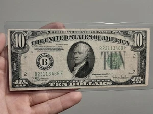 1934 C $10 Federal Reserve Note Green Seal Bill - Picture 1 of 6