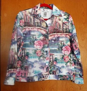 MAGGIE SWEET ART WEAR VENICE ROSES, JACKET, STUNNING COLORS STYLE 6006. SZ. SM.P - Picture 1 of 6