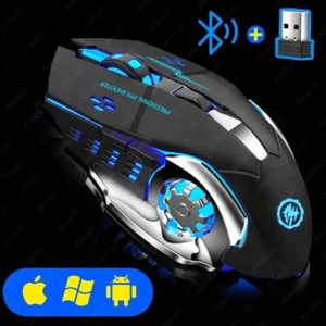 Bluetooth Mouse Gaming Computer Rechargeable Wireless Mouse USB Mechanical E-Spo - Picture 1 of 12