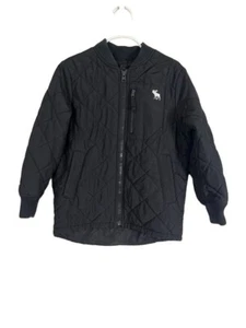 Abercrombie Jacket Kid 5 Black Quilted Puffer Neutral School Academia Retro 80s - Picture 1 of 8