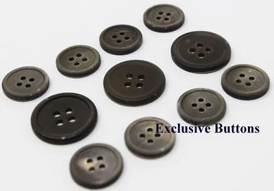 Antique Brass Genuine Shell Buttons Set For Suit, Blazer, or Sportcoat - Image 1 of 2