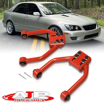 Red JDM Front Upper Steel Tube Adjustable Camber Kit For 2001-2005 Lexus IS300 - Image 1 of 4