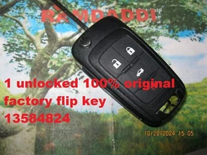Unlocked New 13584824 OEM 10/17 Buick Lacrosse Regal Verano Flip Key Remote Fob - Picture 1 of 4