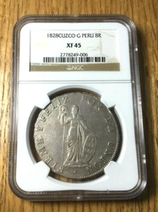 1828 Peru G 8 reales cusco cuzco republican silver NGC XF 45 CUZ pcgs NOT LIMA - Picture 1 of 2