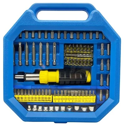 101 Pcs Reversible Ratchet Driver Screwdriver & Socket Bit Set Torx Pozi Hex PH - Image 1 of 4