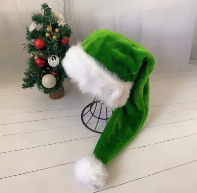 Adulto Navidad Sombrero Largo Peluche Largo Navidad Disfraz Pompón Santa Claus Gorra 7 Colores Foto 1 de 4