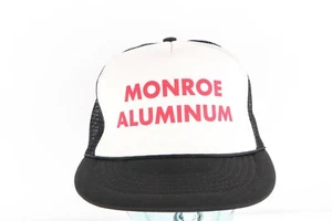 Vintage 80s Rockabilly Monroe Aluminum Spell Out Roped Trucker Hat Cap Snapback - Picture 1 of 7