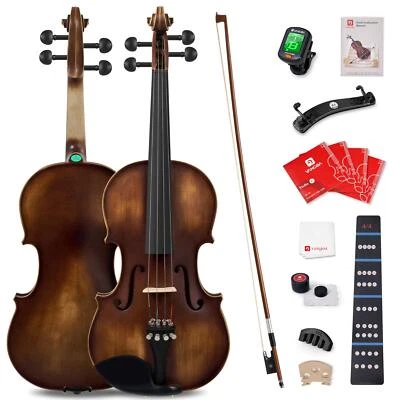 Vangoa Violin 4/4 Full Size Set, Varnish Fiddle Solid Wood for Professional Adul - Image 1 of 4