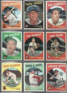 1959 Topps Baseball Common Players Lot # 6 $ 1.25 Ea.  Ex To Ex+  Fill your set