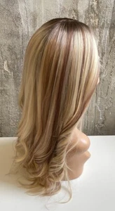 NEW YAFFA WIGS 100% EUROPEAN P. HUMAN HAIR BLONDE WIG ROOTED R7/10/24 LACE FRONT - Picture 1 of 6